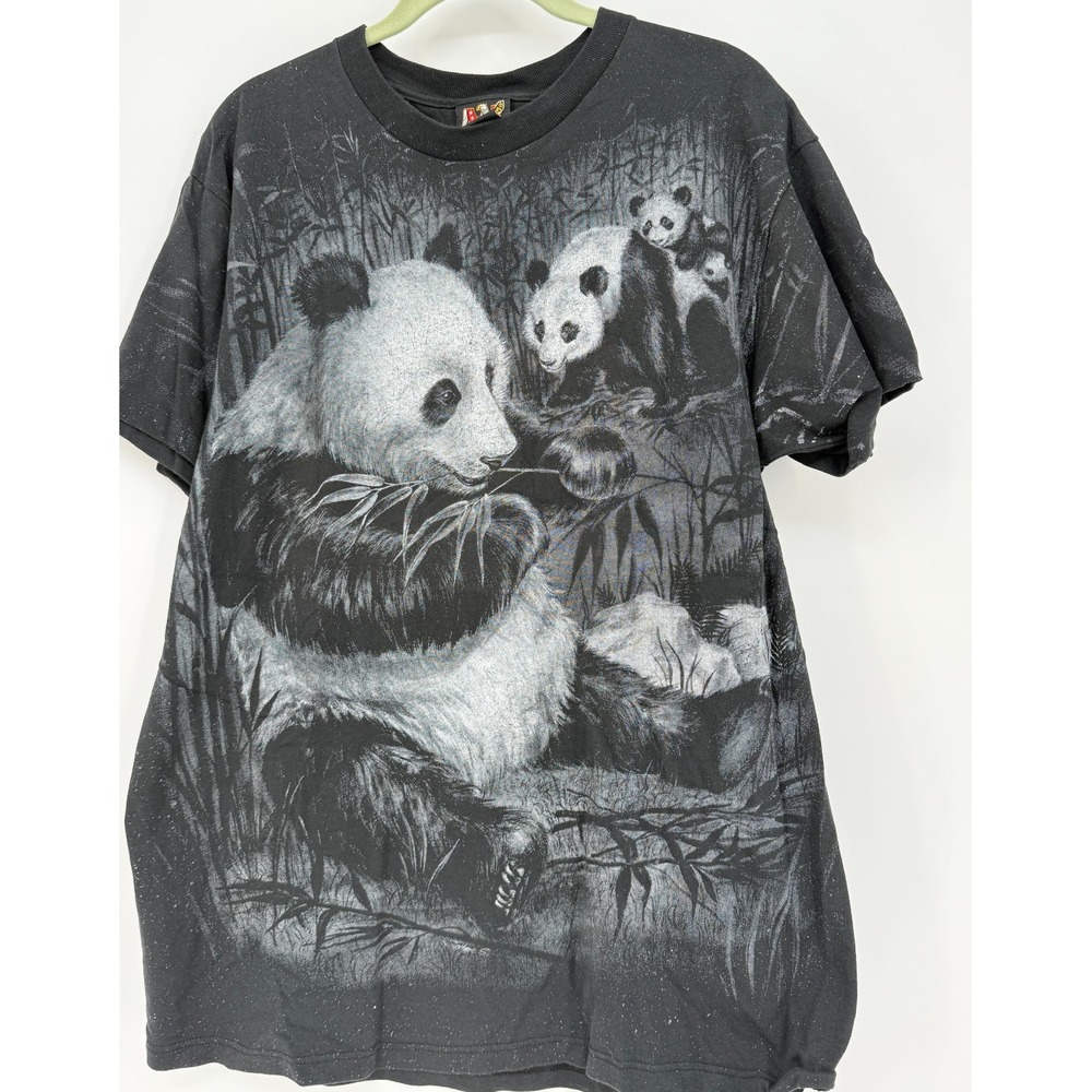Vintage‎ 3D Emblem Panda T-Shirt Made In U.S.A Graphic T